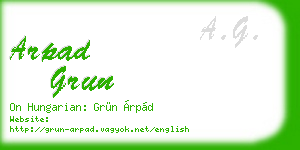 arpad grun business card