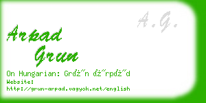 arpad grun business card